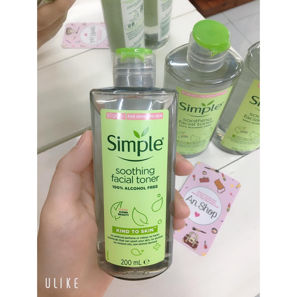 Toner Simple Soothing Facial Không Cồn 200ml