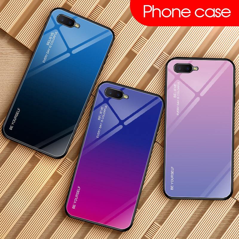 Ốp lưng mặt kính cường lực cho điện thoại OPPO Reno 10x zoom Realme 3 Pro X S
