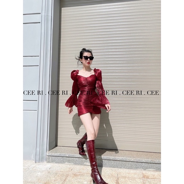( ẢNH THẬT - MẪU ĐỘC QUYỀN CEERI ) Váy trắng nhún body