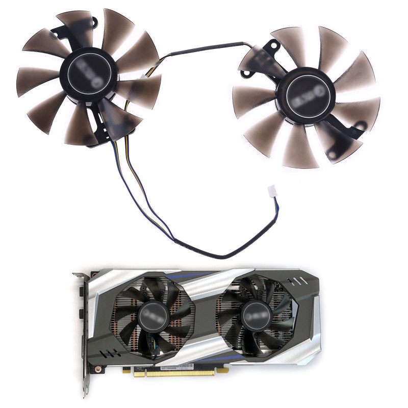 utake 2pcs 87mm GA91S2U GPU VGA Card Cooler Fan for Palit GeForce GTX 1080 1070Ti 1070 ventilateur ventilateur pc ventilateur pc portableVentilateur de refroidissement de la carte graphique Roulement à billes durable Pour Maxsun GTX1070Ti 1080 Ventilateur