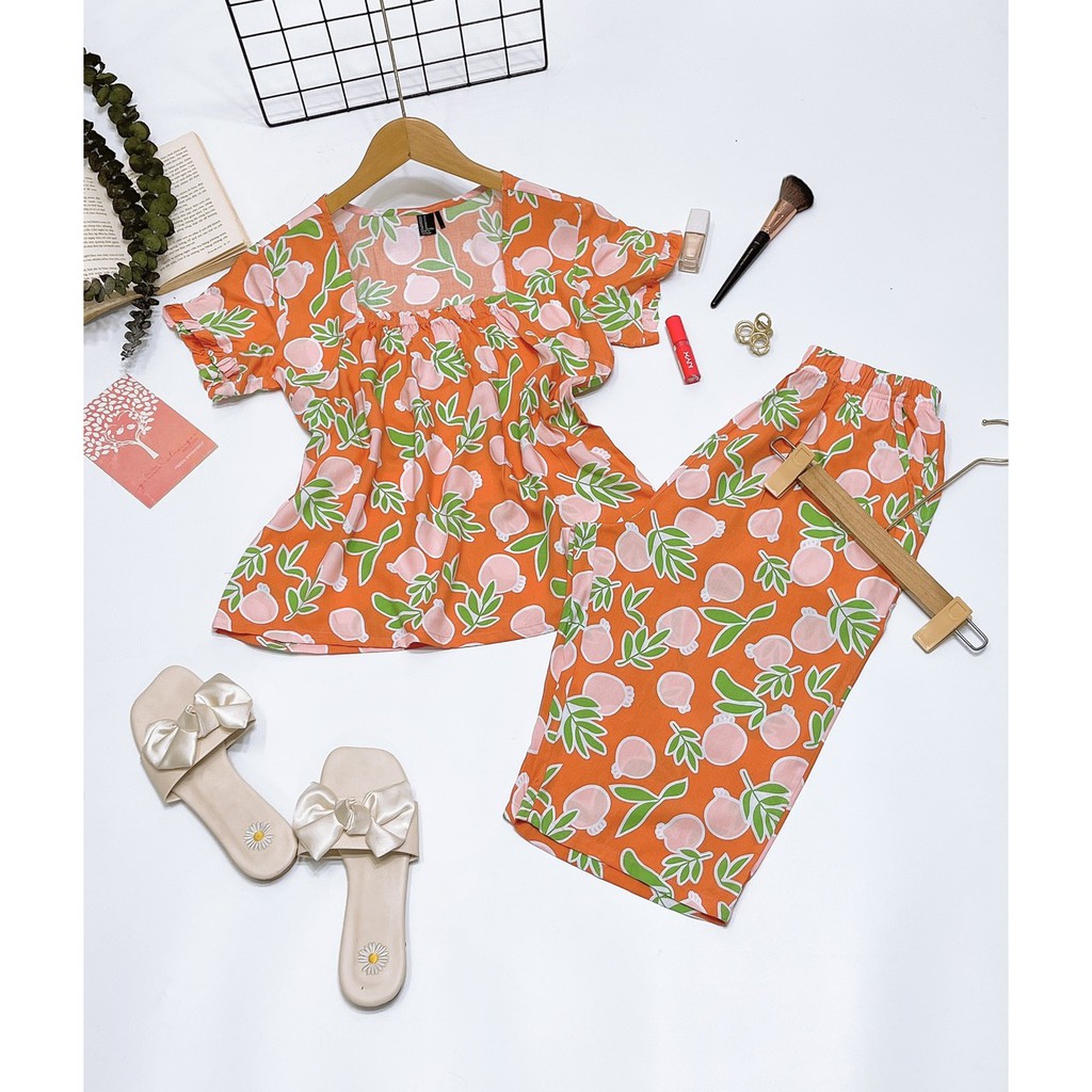 Bộ Lững Cổ Vuông Chất Tole Lanh Hàng VNXK