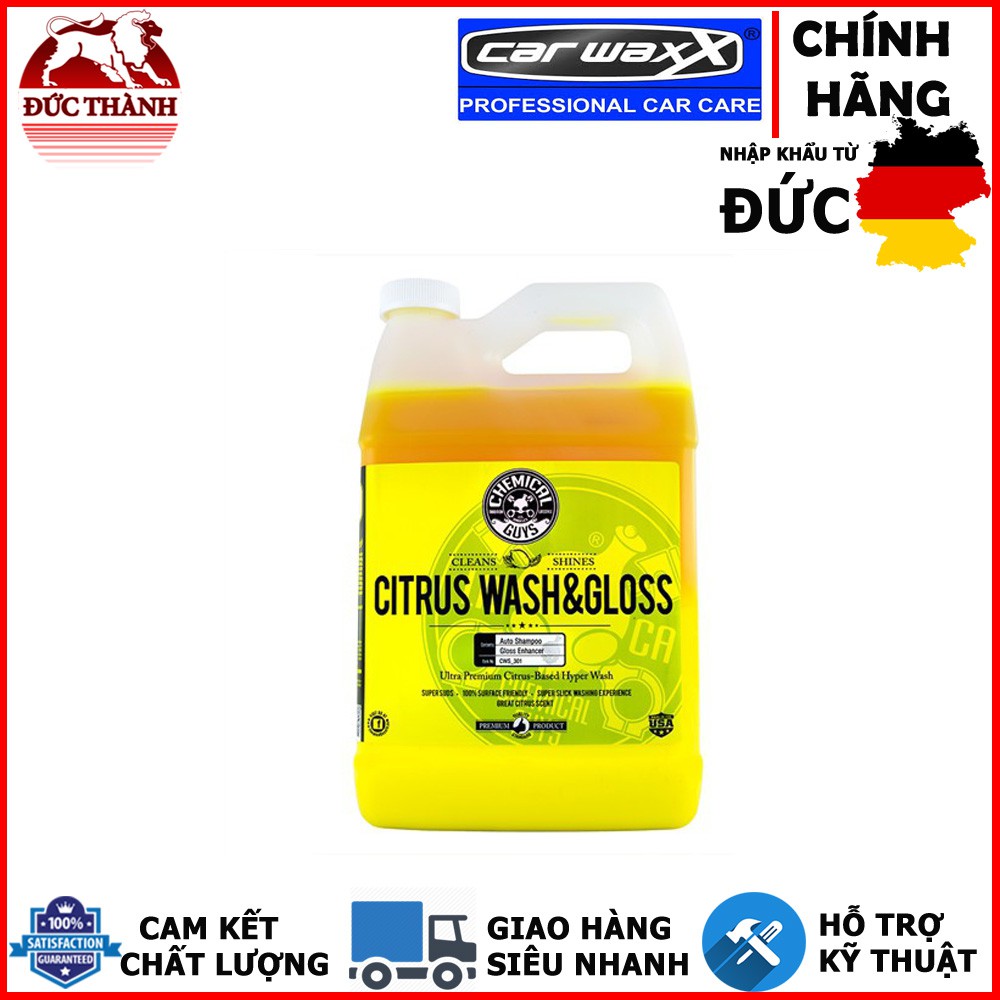 Xà bông rửa xe tăng bóng đậm đặc can lớn Chemical Guys CWS_301 - Citrus Wash &amp; Gloss Concentrated Car Wash ducthanhauto