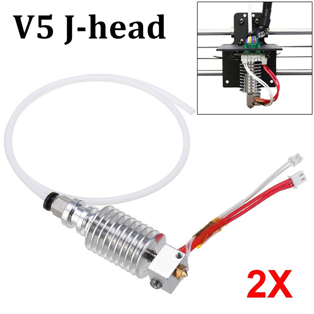 Bộ 2 Đầu Đùn 0.4mm V5 J-Head Cho Máy In 3d Anycubic I3 Mega 12v
