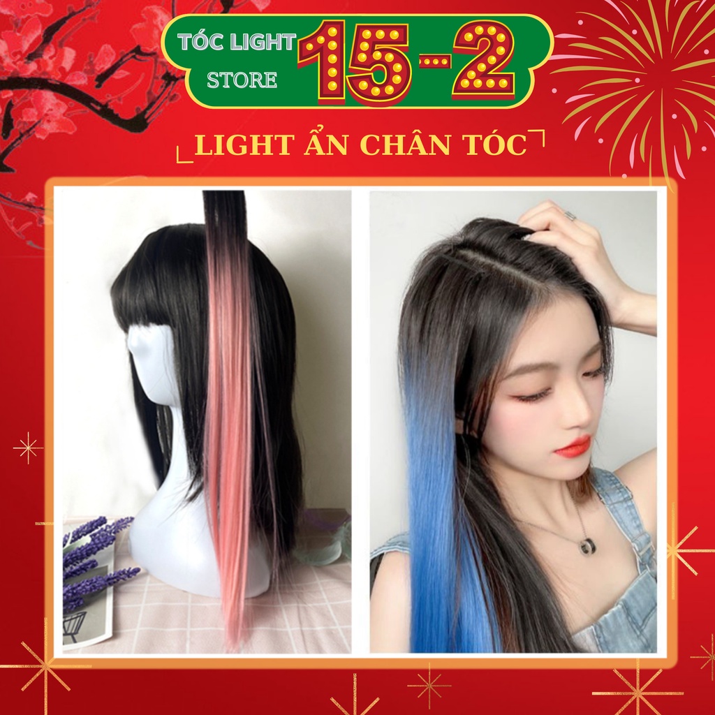 Tóc Giả HighLight Thẳng Nhiều Màu Chân Kẹp Đen Không Lộ , Không Giả Trân - Kẹp Tóc Light Ẩn Chân Kẹp Hàng Loại 1