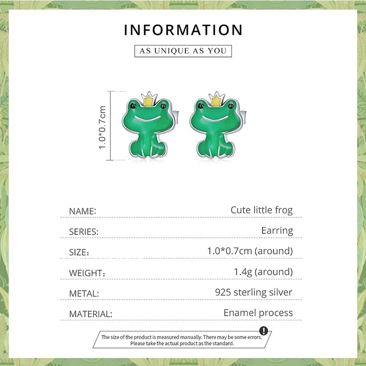 BAMOER Bông Tai bạc 925 HìNh ẾCh ĐíNh Đá ThờI Trang Cho Nữ SCE1380