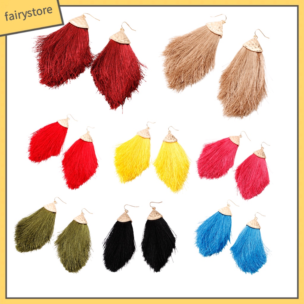 Bông tai tua rua dài thời trang cá tính cho nữ