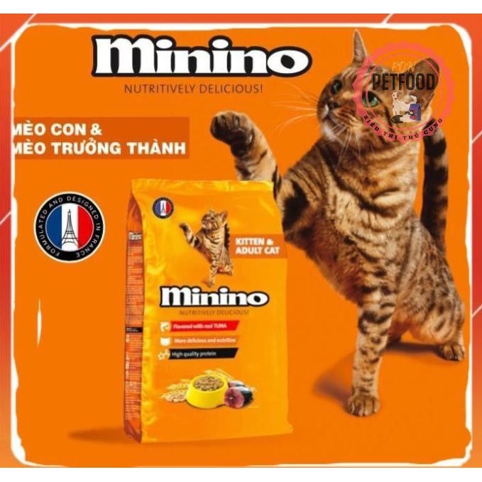 Thức ăn cho mèo con &amp; mèo trưởng thành vị cá ngừ Minino Tuna Flavored 1,3kg