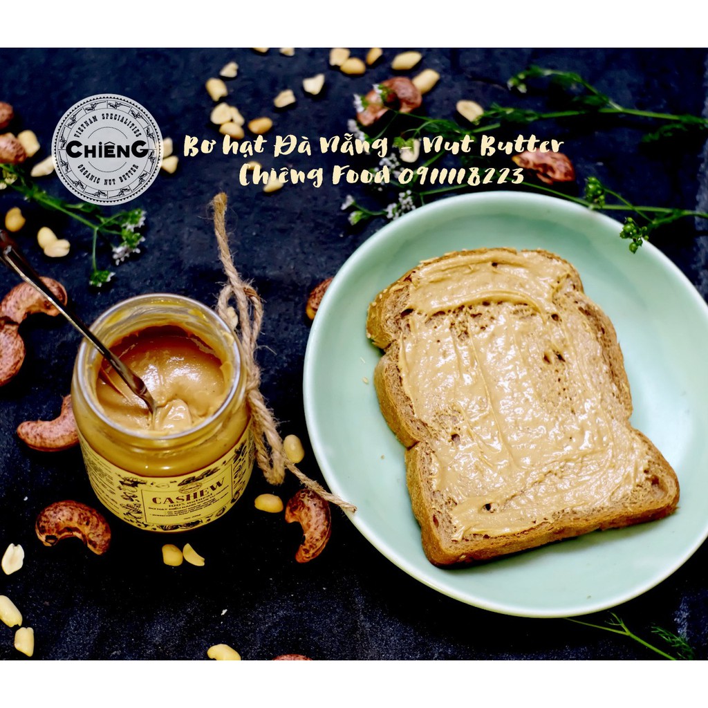 Bơ Hạt Điều Không Đường, Ăn Kiêng, Eat Clean Healthy, Nguyên Chất - Natural Cashew Butter- CHIÊNG FOOD - 500g/ 220g/120g