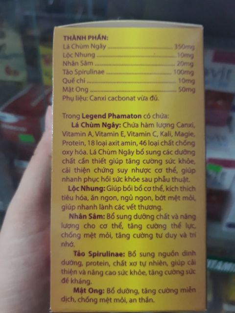 Viên ăn ngủ ngon LEGEND PHARMATON