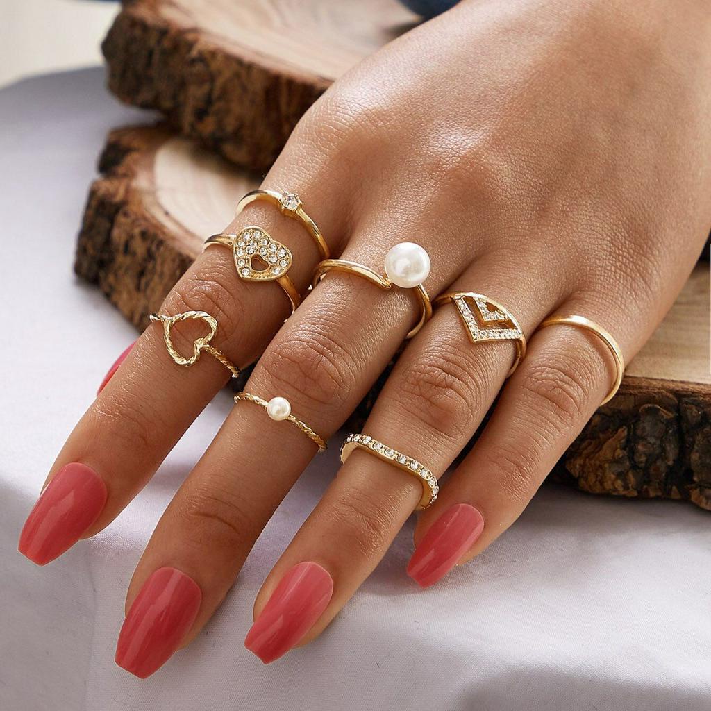 Bộ 10 Nhẫn Mở Hình Học Phù Hợp Với Phụ Kiện Trang Sức Dành Cho Nữ