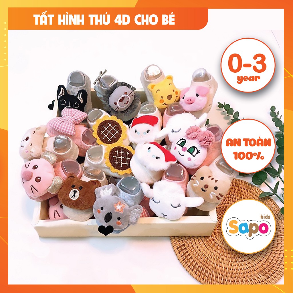 Tất Cho Bé, Vớ Cho Bé Hình Thú 4D ( Được Chọn Mẫu )