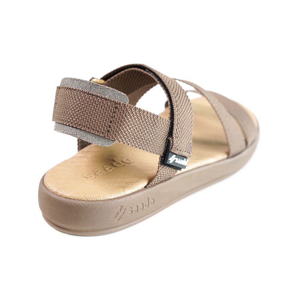 Sandal Saado QT05 màu nâu cà phê sữa Alphalibe, Dép quai sau nam nữ đi học đi làm