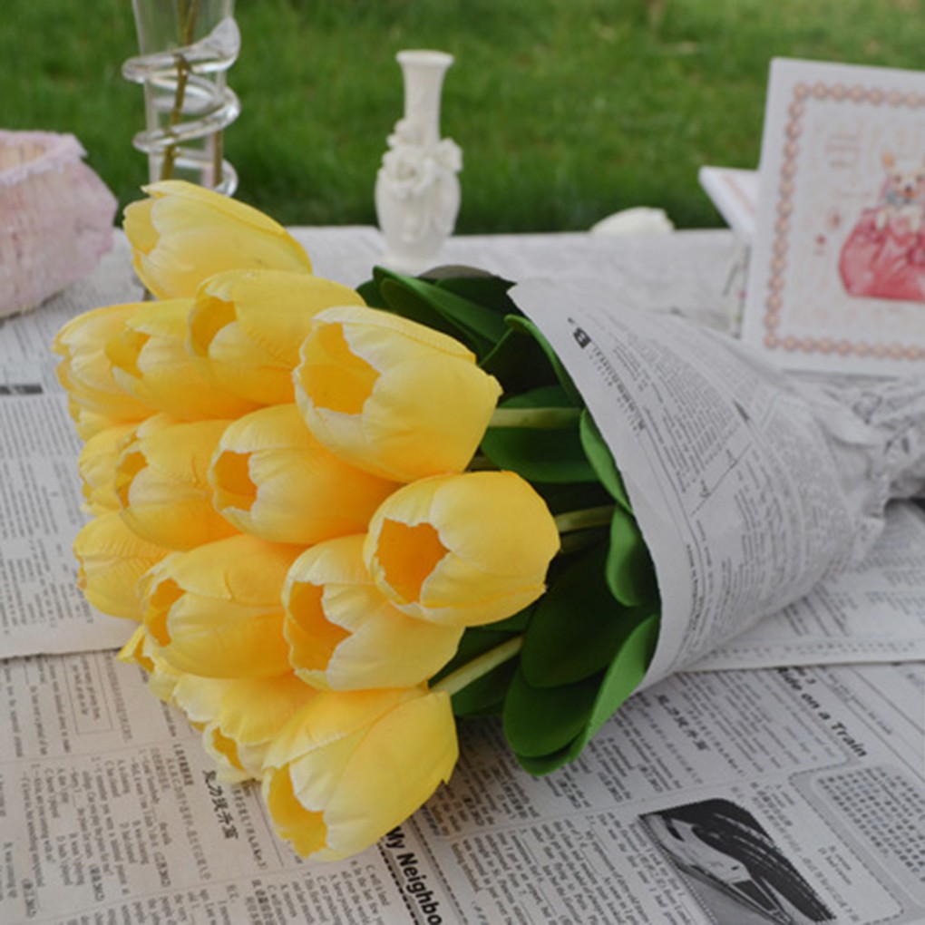 Bộ 2 hoa tulip giả trang trí