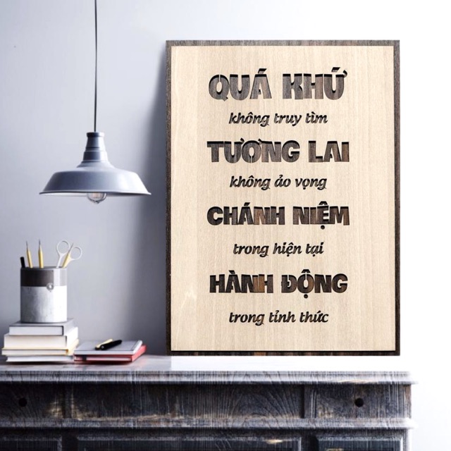 Tranh Slogan truyền động lực bằng Gỗ thiết kế độc nhất LEVU029
