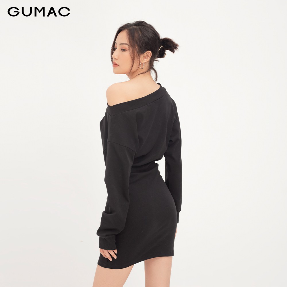 [Mã WABRGU50 giảm 10% đơn 250K] Đầm thun nữ GUMAC tay dài bẹt vai, đủ màu đủ size DA1291 | BigBuy360 - bigbuy360.vn