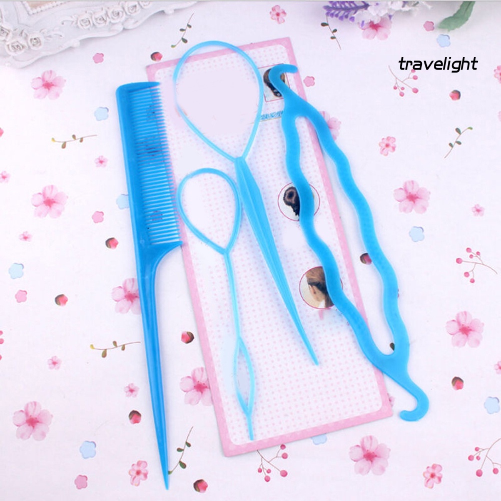 [Hàng mới về] Set 4 dụng cụ tạo kiểu tóc tết bím tiện dụng