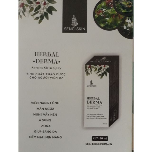 SENCI HERBAL DERMA tinh chất thảo dược cho người viêm da