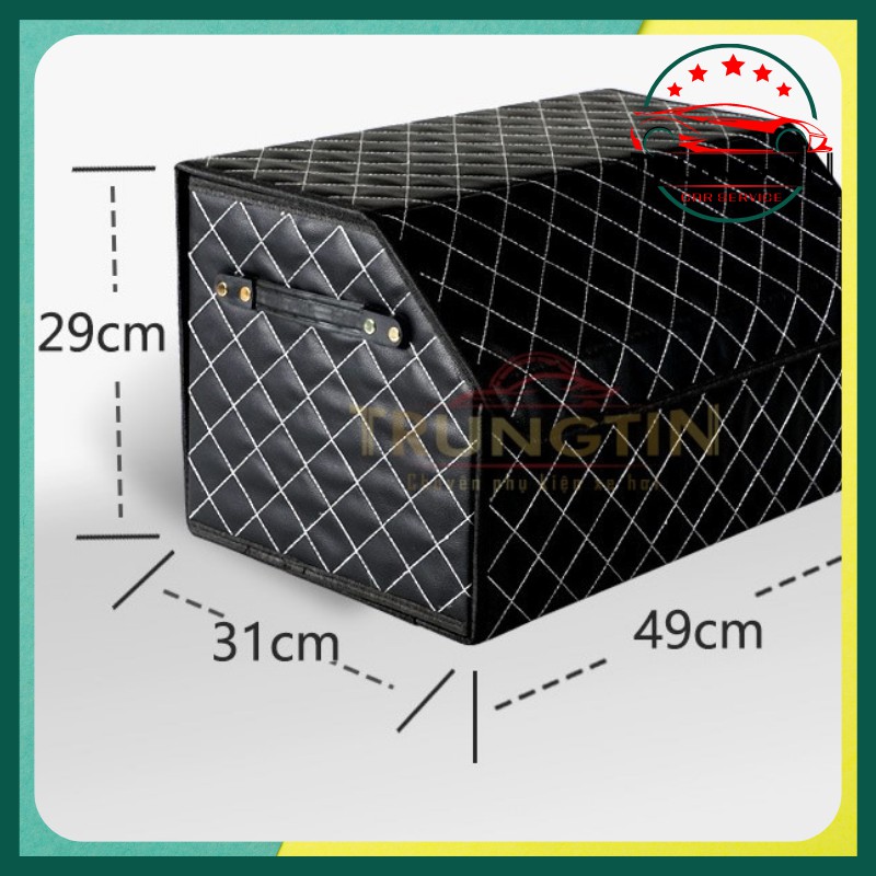Thùng để đồ đựng đồ đi du lịch dã ngoại tiện dụng xếp gọn trong cốp xe bằng da xe ô tô xe hơi.