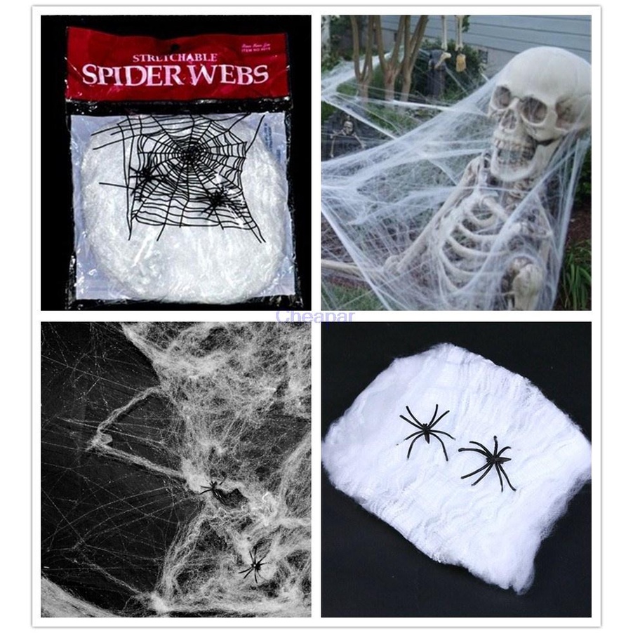 Tơ nhện bông đồ trang trí halloween mạng nhện trang trí halloween  video thật