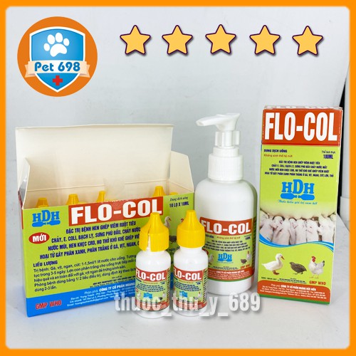 Hộp 100ml xịt FLO-COL Nâng cao đề kháng phòng bệnh đường tiêu hóa trên lợn con, thỏ con, thú nhỏ PET-698
