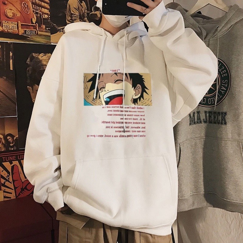 Áo hoodie nam nữ unisex có mũ ulzzang hàn quốc cặp đôi local brand nỉ ngoại form rộng cute zip chống nắng ONE PIECE