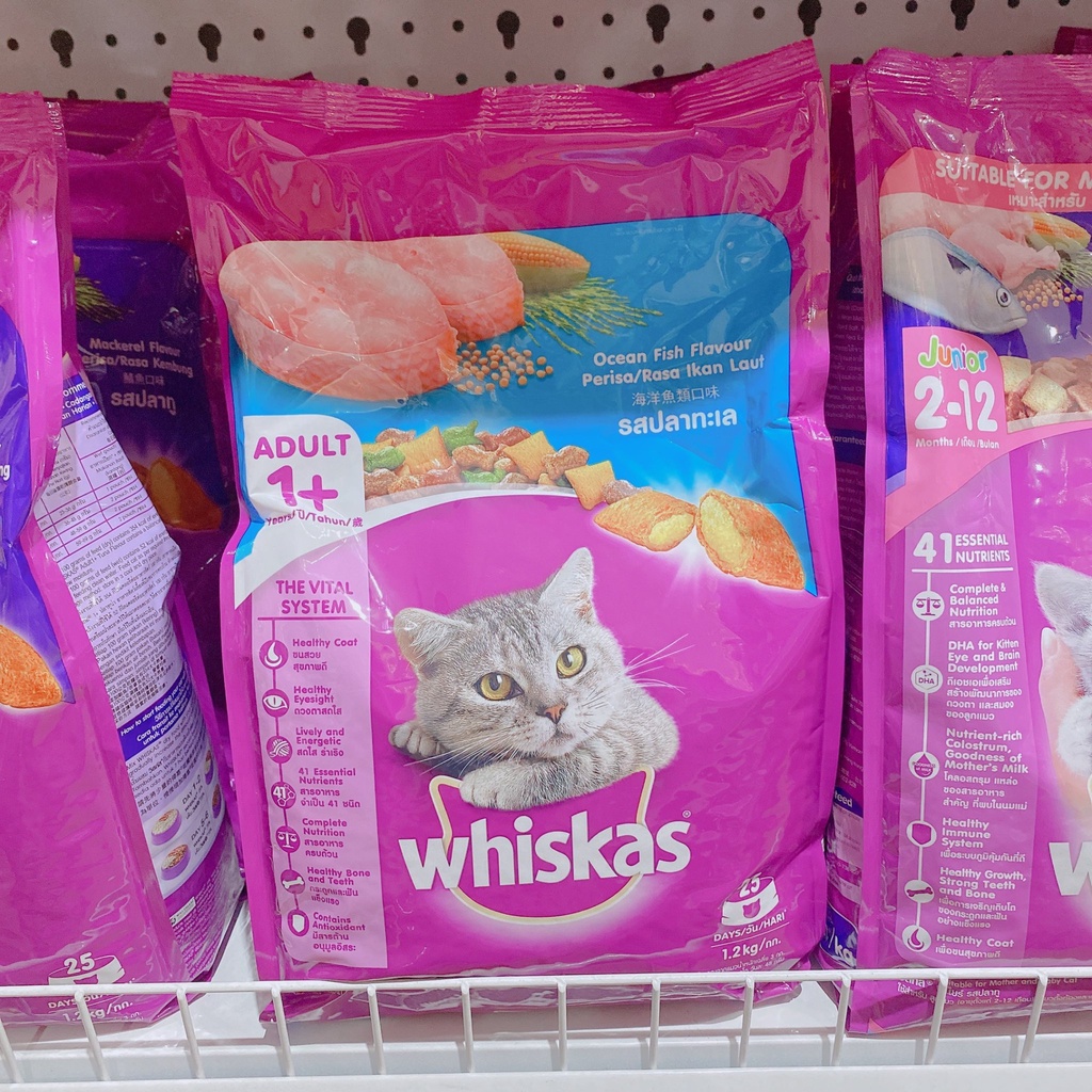 Hạt Whiskas Junior cho mèo con & mèo mẹ gói 450g 1.1KG vị cá biển cá thu
