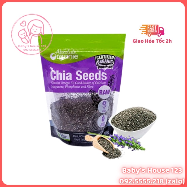 Tách Lẻ - Hạt Chia Úc Absolute Organic Hữu Cơ - Gói 100gr