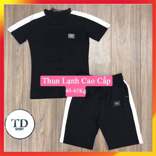Đồ Bộ Thể Thao Nam Thời Trang Viền Trắng Tập Gym Mặc Nhà Chất Thun Lạnh