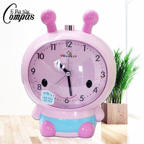 Creative Student Bee Alarm Clock Đồng hồ dành cho trẻ em Nói báo lại Chuông đôi to đầu giường Quét thức im lặng tro