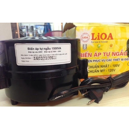 [CHÍNH HÃNG] Biến áp tự ngẫu LiOA 1500VA DN015 - Bộ đổi nguồn LiOA 1500VA từ 220V sang 100V/120V cho máy Nhật - Mỹ