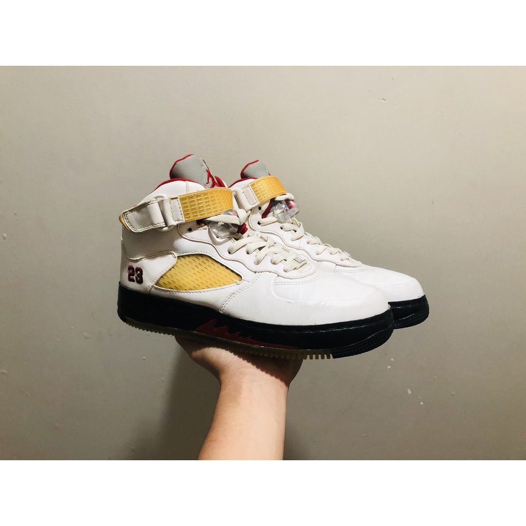 Giày Bóng Rổ Real 2Hand Jordan 5 Fusion Varsity White Red - Size 42.5