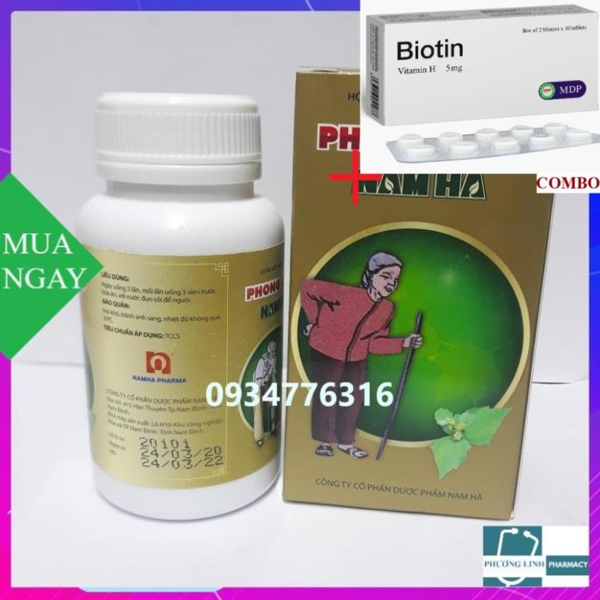 Combo Biotin 5mg+ Phong thấp Nam Hà 60 viên