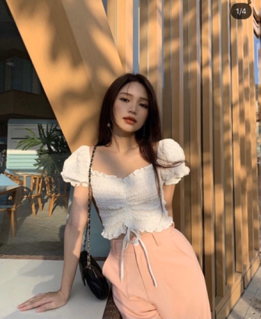 QUẦN CULOTTES 1 NÚT NUDE HỒNG