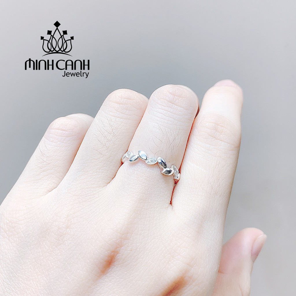 Nhẫn Bạc Nữ Xếp Lá So Le - Minh Canh Jewelry