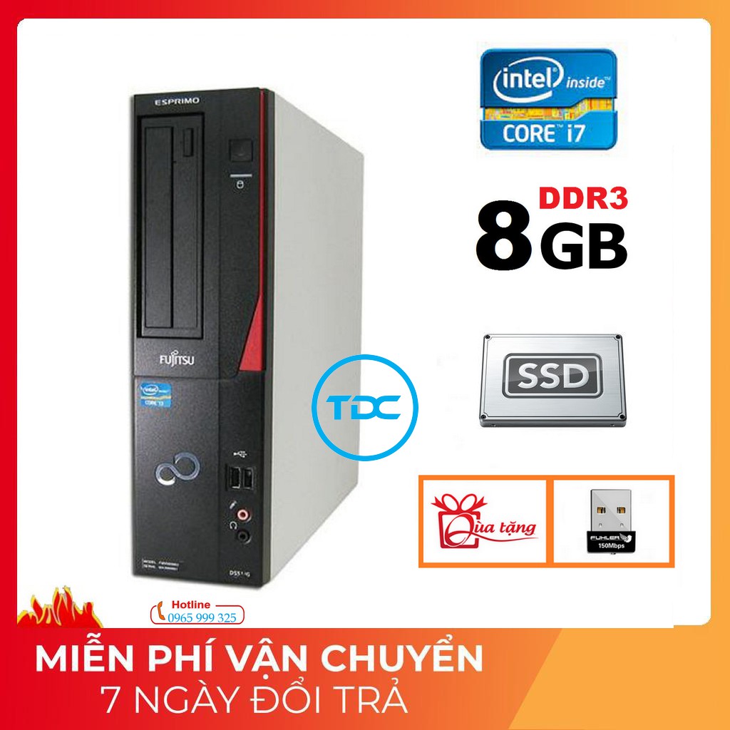 Case máy tính đồng bộ Fujitsu Core I7 3770/ Ram 8GB/ SSD 240GB. Hàng nhập khẩu nhật nguyên bản.