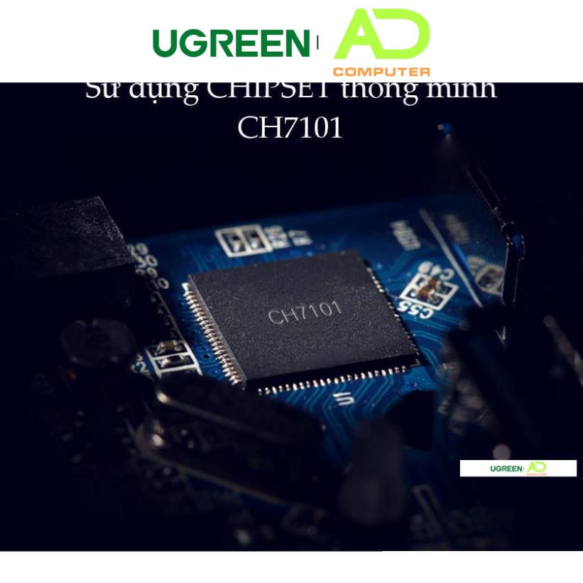 Bộ chuyển đổi HDMI sang HDMI/VGA (hỗ trợ nguồn 5V + Audio 3.5) 30cm UGREEN CM101 40744