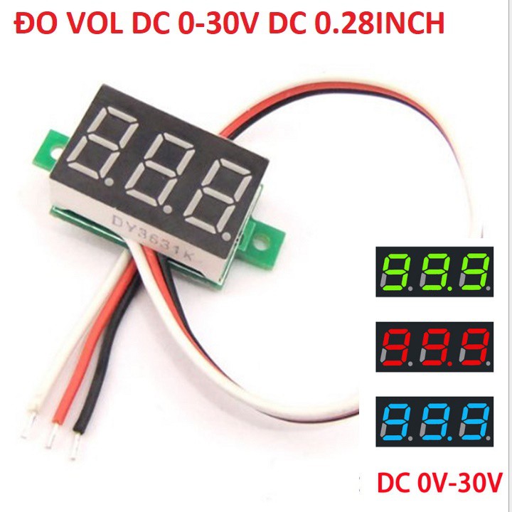 Đồng hồ led đo điện áp DC 0 - 30 Volt 0.28inch
