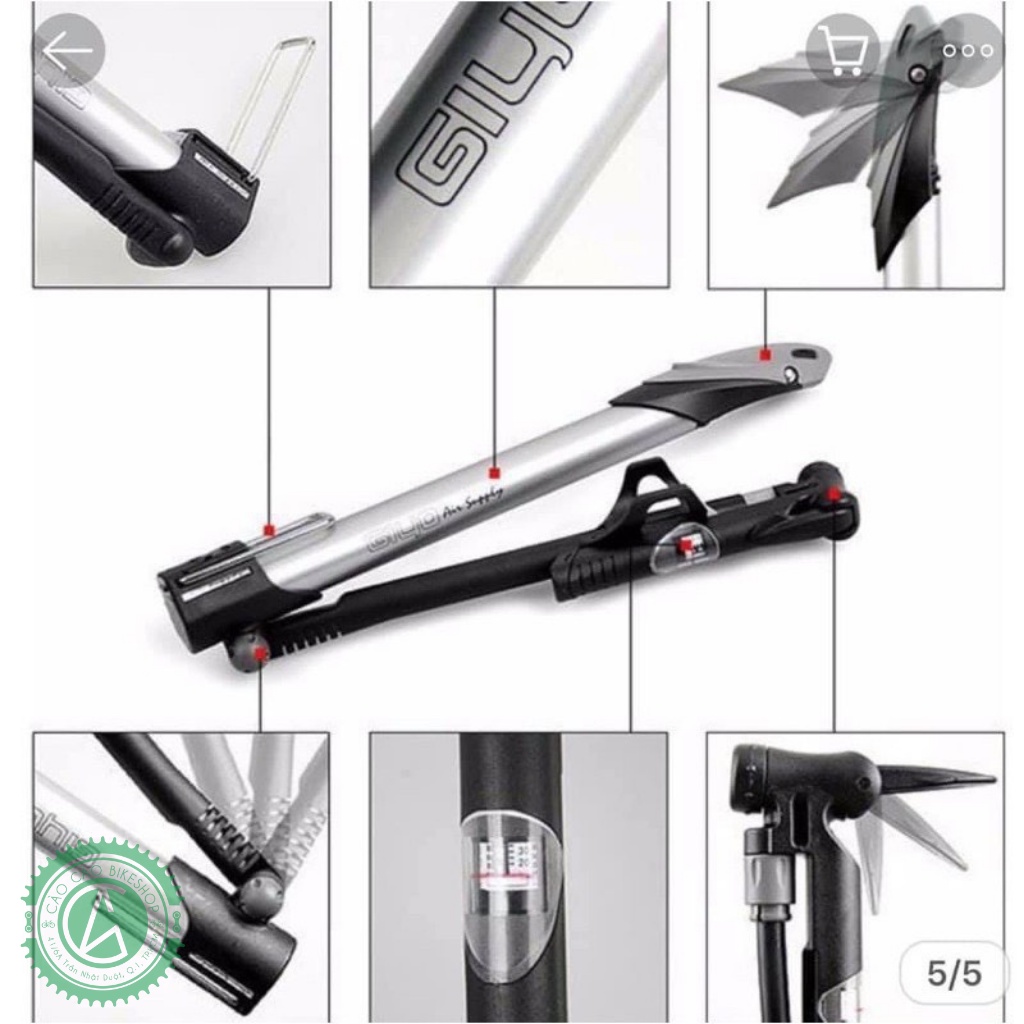 BƠM GIYO GM71 CHÍNH HÃNG TAIWAN BƠM ĐƯỢC VAN MỸ - PHÁP CÓ ĐỒNG HỒ_CaoCaoBikeShop