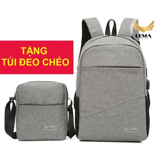 COMBO BL39- Túi đeo chéo - Balo đa năng thời trang nam nữ, chống nước, chống bụi, có cáp sạc tiện lợi