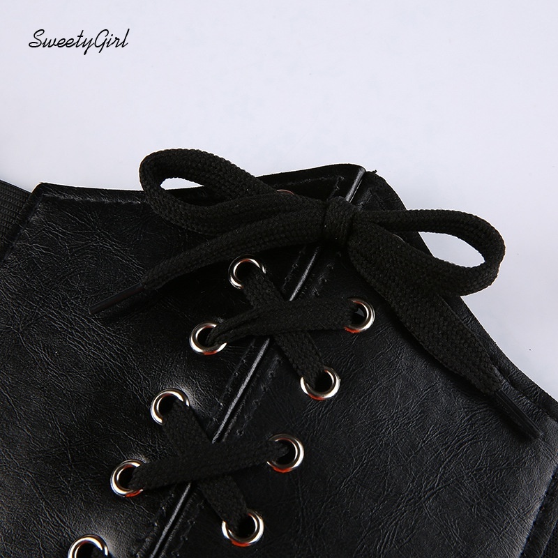 Áo Nịt Bụng Da Pu Màu Trơn Thời Trang Cho Nữ