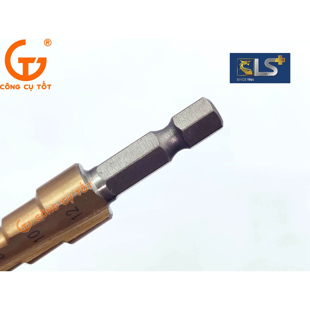 Mũi khoan tháp bước thẳng chuôi lục LS+