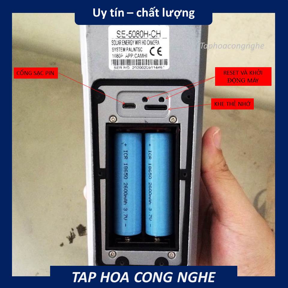 Camera IP năng lượng mặt trời app CAMHI PRO hoạt động bằng wifi có khe cắm thẻ nhớ lưu trữ hình ảnh 1080p