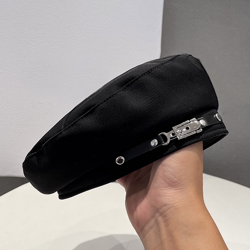 (Hàng Có Sẵn) Mũ Beret Nhật Bản Ngọt Ngào Dễ Phối Đồ Có Khóa Kim Loại Phong Cách Retro Xuân Thu Cho Nữ