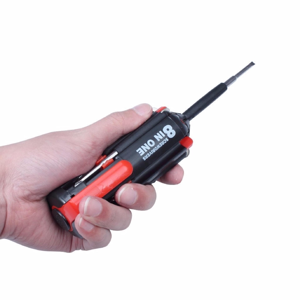 Bộ tua vít đa năng vặn ốc vít 8 trong 1 có đèn Led Screwdriver tiện lợi chất liệu PVC và hợp kim thép Phặn Phặn