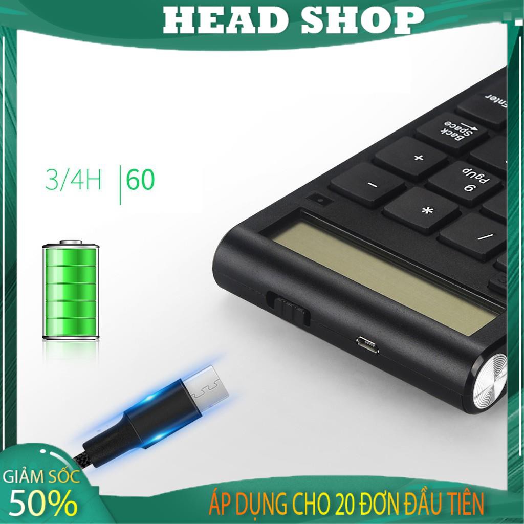 Bàn phím số rời không dây kiêm máy tính 2 chức năng cho máy tính, Laptop có thể sạc lại mã NMD535 HEAD SHOP