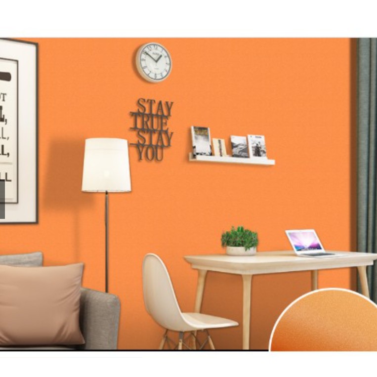 Decal dan tường màu cam carot khổ rộng 45cm ( giá bán 1 mét dài tới )