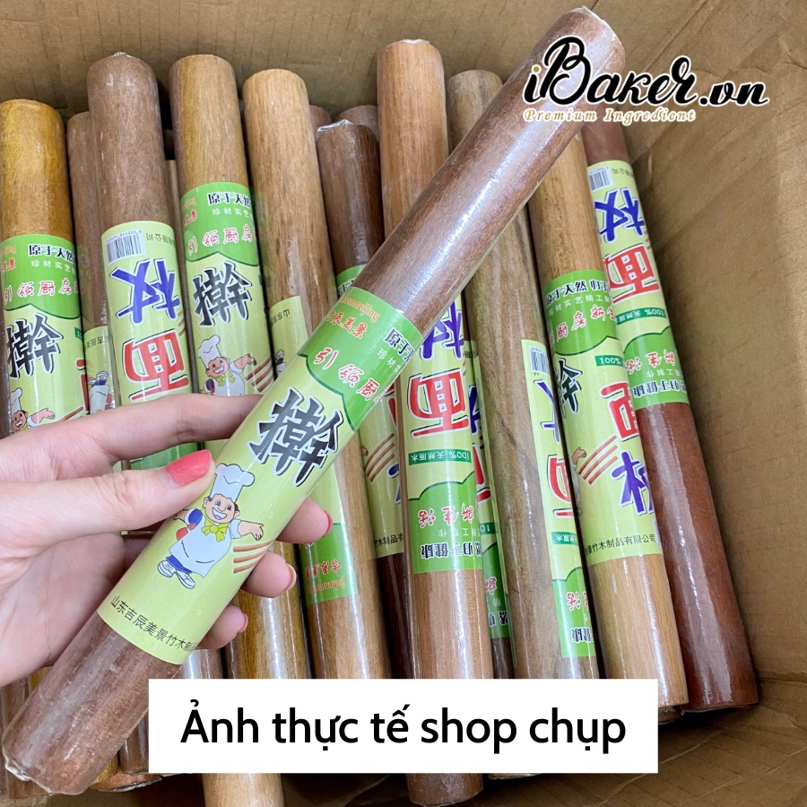 Cây cán bột/ cây lăn bột gỗ không tay cầm - Dài 28cm