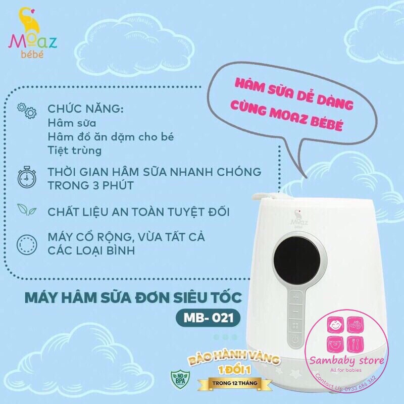 Máy Hâm Sữa Tiệt Trùng Siêu Tốc Moaz Bebe MB021