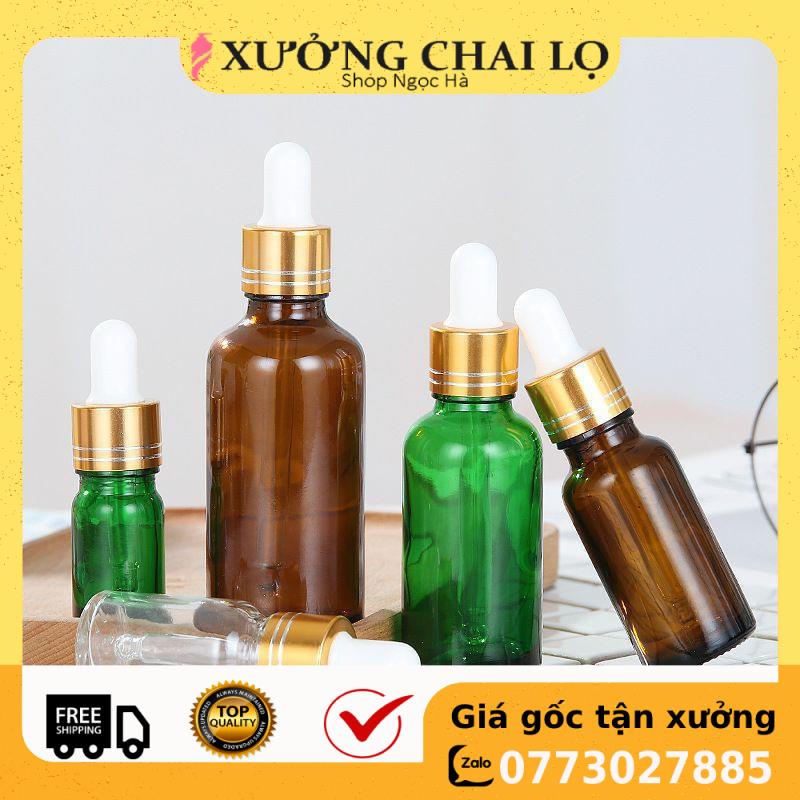 Lọ Chiết Serum ❤ GIÁ RẺ NHẤT ❤ [15ml,20ml] Lọ đựng tinh dầu bóp giọt Khoen Vàng chiết serum , phụ kiện du lịch