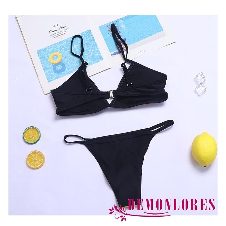 Bộ bikini hai mảnh họa tiết đầu lâu hở lưng quyến rũ cho nữ